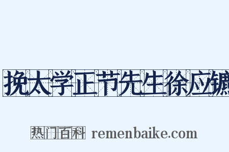 挽太学正节先生徐应镳是什么意思的图片